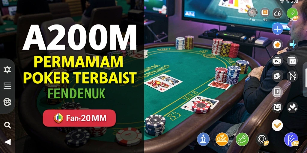 Tampilan gameplay A200M yang mengasikan dengan suasana bermain Poker.