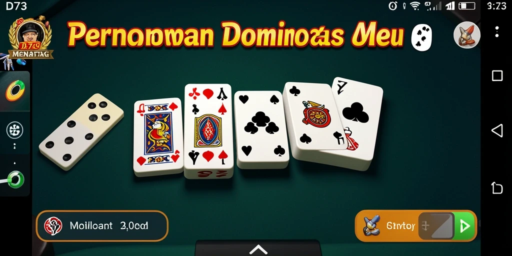 Tangkapan layar permainan D73 dengan suasana Domino yang seru.