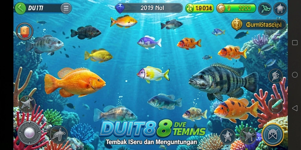 Screenshot gameplay <strong>DUIT8</strong> menampilkan aksi Tembak Ikan yang seru dan menyenangkan.