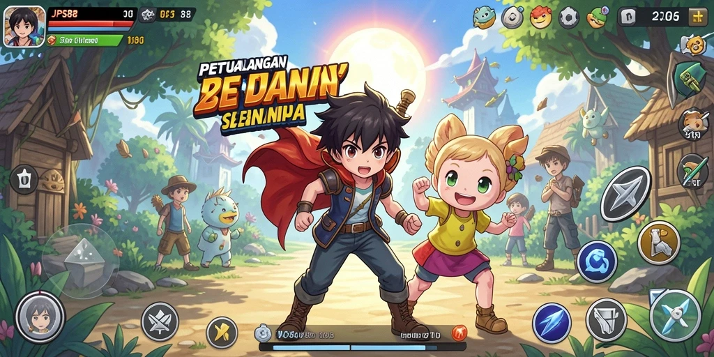 Screenshot gameplay JPS88 yang menampilkan karakter anime dalam aksi.