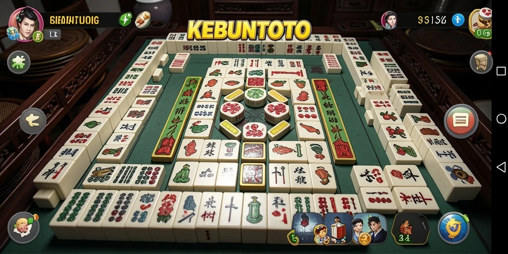 Tampilan menarik dari gameplay KEBUNTOTO dalam permainan Mahjong.