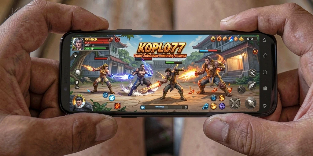 Screenshot gameplay KOPLO77 menampilkan pertempuran strategis yang seru.
