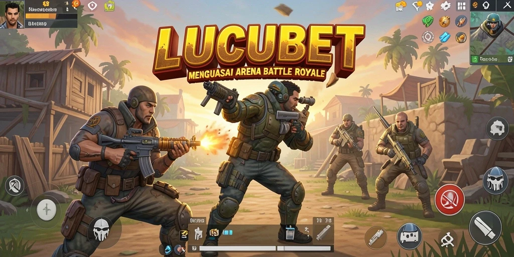 Tampilan dinamis LUCUBET saat bertarung di arena Battle Royale.