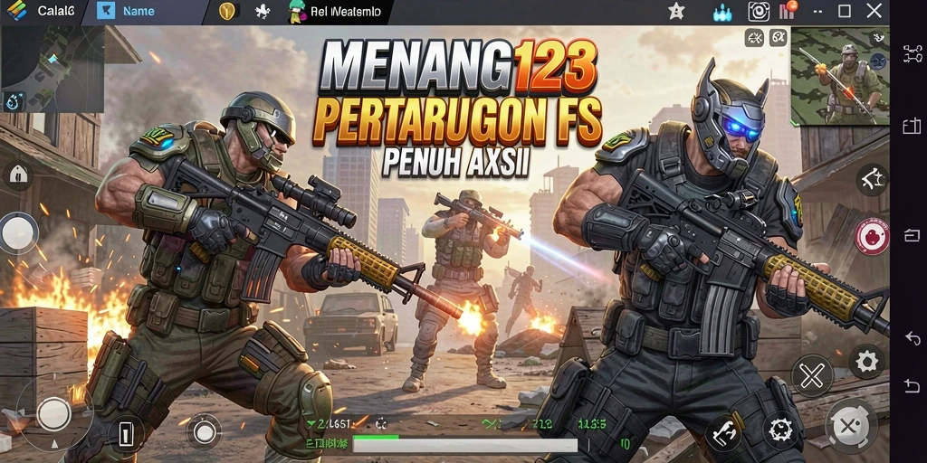 Screenshot MENANG123 menampilkan aksi pertempuran FPS yang mendebarkan.