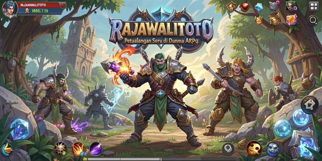 Tampilan gameplay seru dalam RAJAWALITOTO dengan karakter beraksi.