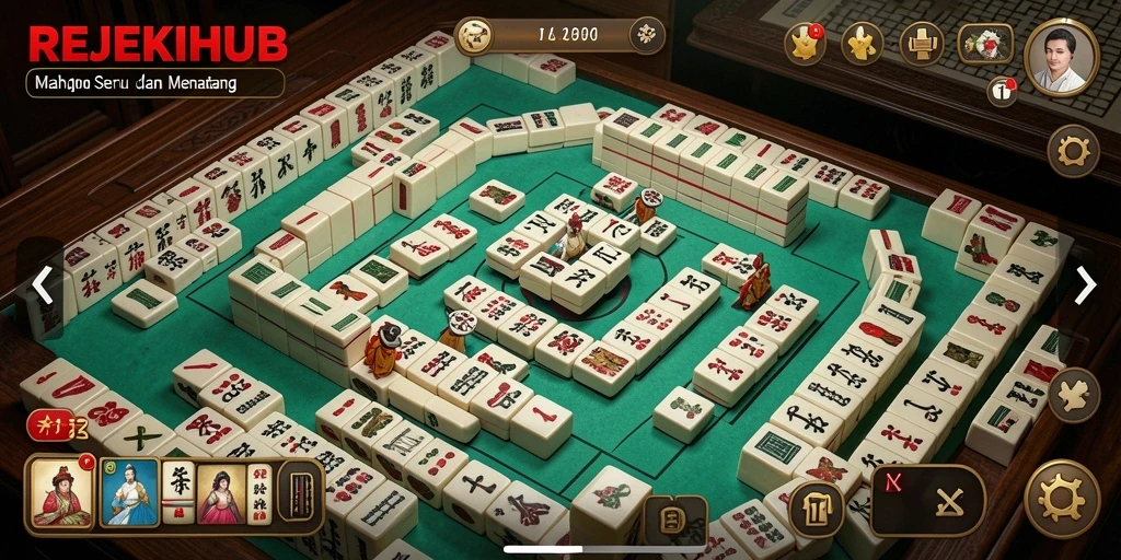 Screenshot REJEKIHUB menampilkan permainan Mahjong yang seru dan menantang.