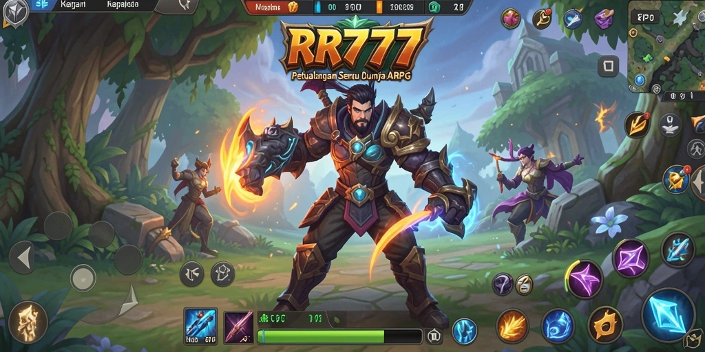 Screenshot utama menunjukkan aksi mendebarkan dalam permainan ARPG RR777.