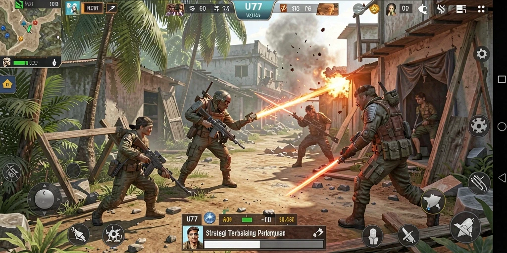Tampilan gameplay UT77 yang mendebarkan dalam pertempuran strategis.